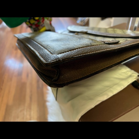 SOLD ‼️‼️Authentic GUCCI Clutch Bag GG PVC Leather Brown F5629 - Picture 7 of 14